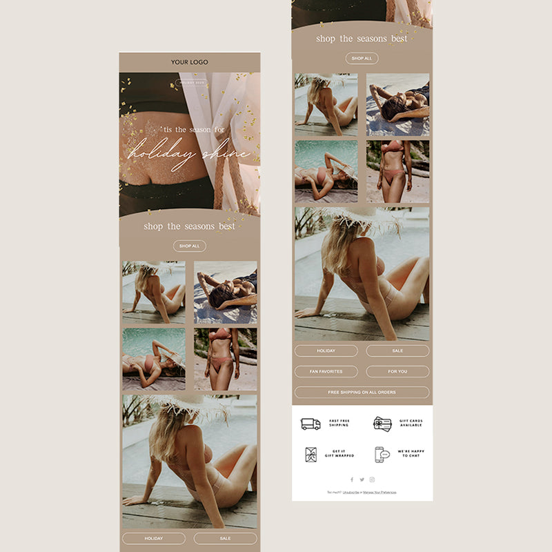 klaviyo email template glitter