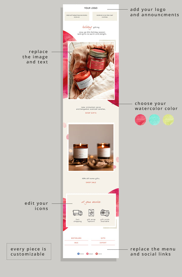 custom email template mailchimp