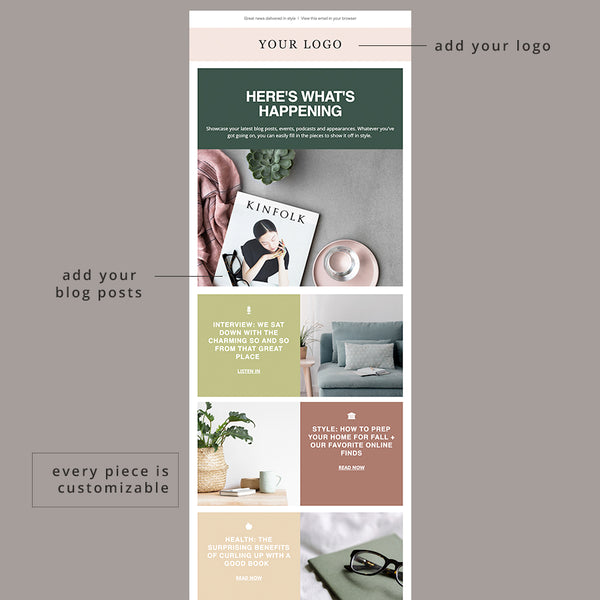 Colorblock Email Template for Bloggers