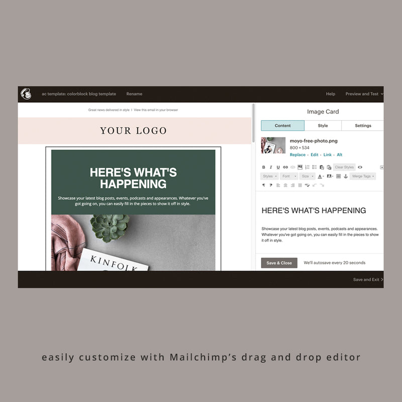 Colorblock Email Template for Bloggers